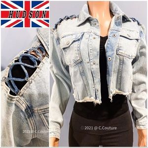 NEW Hudson Jeans Jacket Shoulder Crisscross Cutout Small/P
